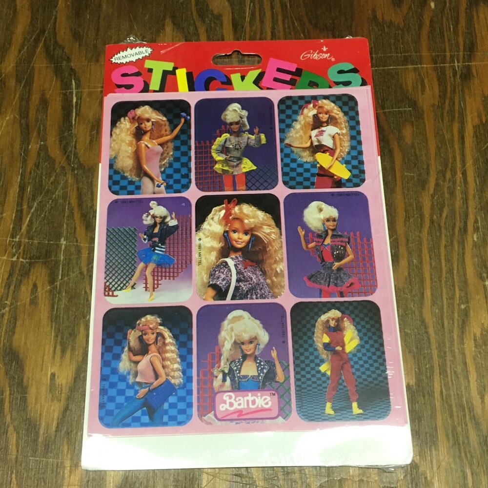 Vintage Barbie doll stickers in original sealed package Gibson brand stickers